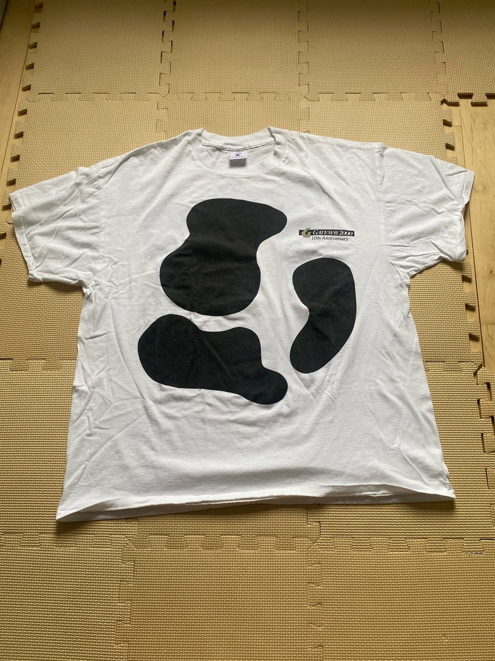 Vintage 1995 Gateway 2000 10th Anniversary Cow Print Tech T-Shirt Size XL